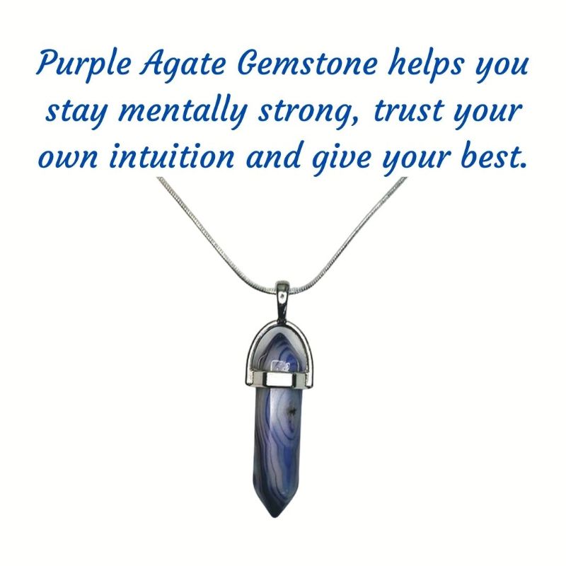 Purple Agate Gemstone Pendant